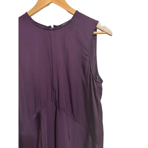 Theory Laycee‎ Arched-Hem Silk Top purple size Small - Picture 2 of 5